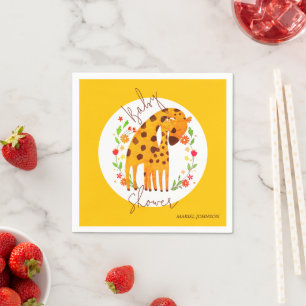 Mummy Giraffe and Calf Baby Shower  Napkin