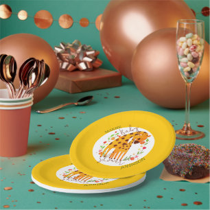 Mummy Giraffe and Calf Baby Shower Paper Plate