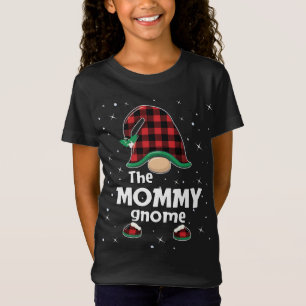Mummy Gnome Buffalo Plaid Matching Christmas Pajam T-Shirt
