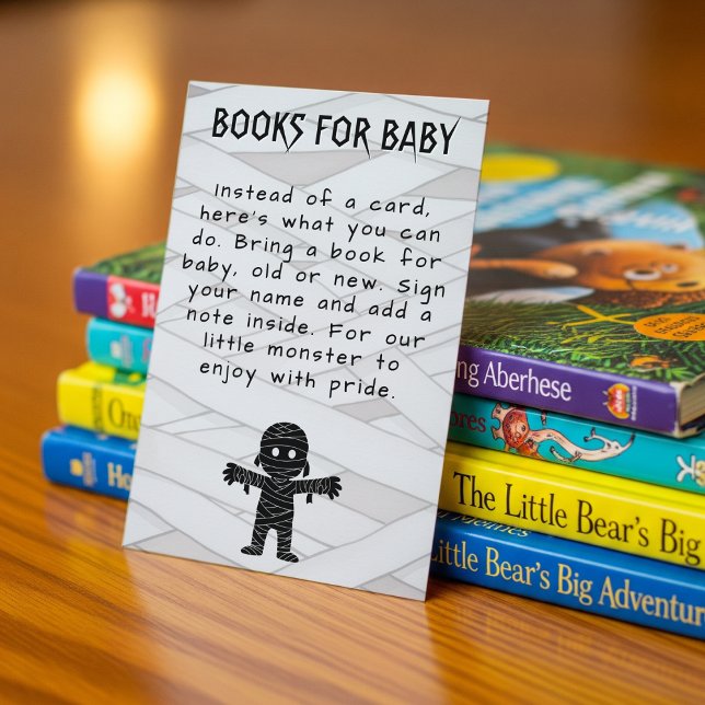Mummy Halloween Baby Shower Book Request Enclosure Card (Mummy Halloween Baby Shower Book Request Enclosure Card
)