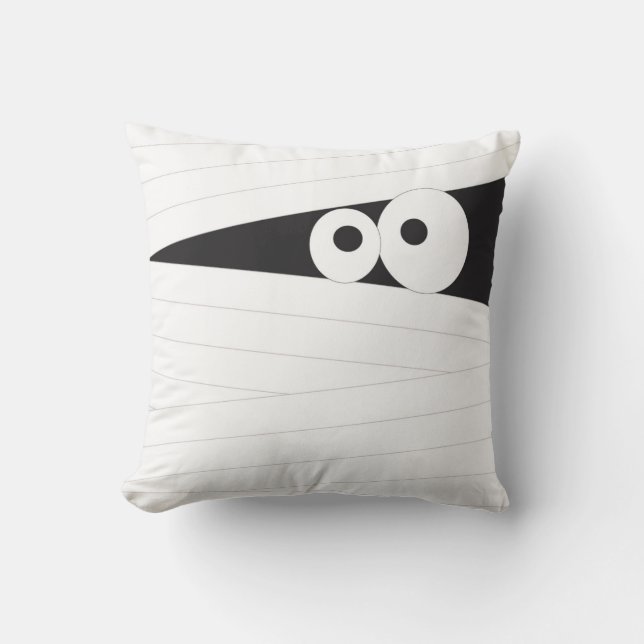 mummy halloween throw pillow, accent room decor cushion (Front)