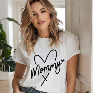 Mummy Heart Simple Script Gift For Her Tri-Blend Shirt