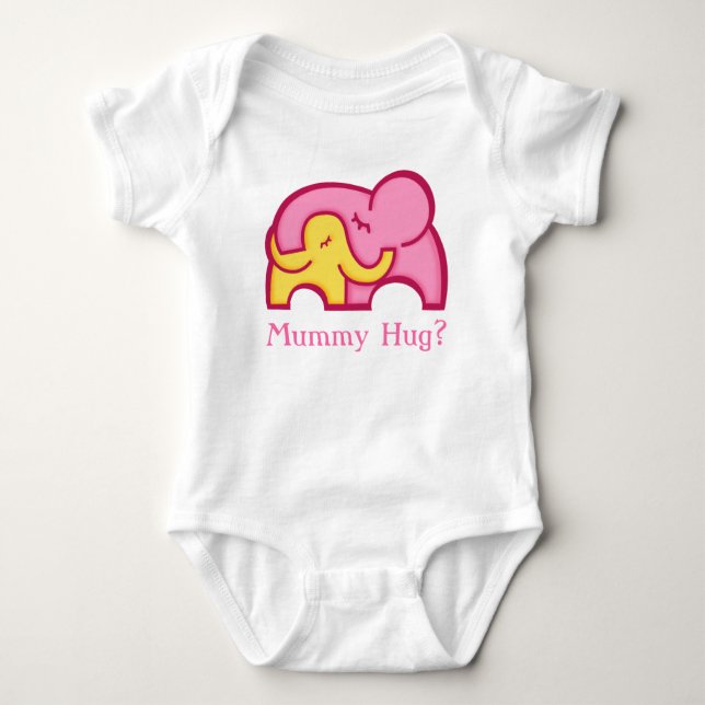 Mummy hug? baby and mum elephant baby's tee (Front)