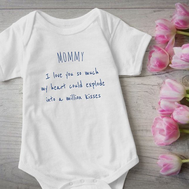 Mummy I Love You So Much Boy Handwritten Poem Baby Bodysuit (Creator Uploaded)