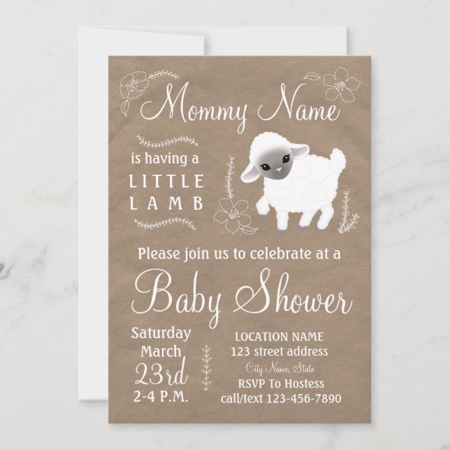Mummy is having a little lamb! Baby shower invite (Front)
