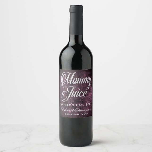 Mummy Juice Mother's Day Grape Sangria Purple Wine Label (Front)