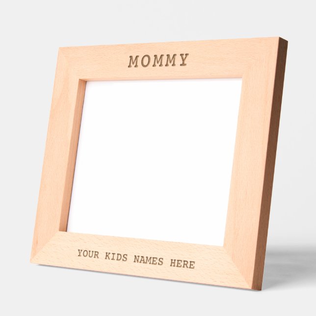 Mummy Kids Names Mum Gift Family Picture Photo Etched Frames (Left)