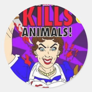 Mummy Kills Animals Classic Round Sticker