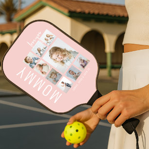Mummy Love You Photo Collage Pickleball Paddle