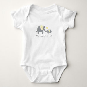Mummy Loves Me Elephants Baby Bodysuit
