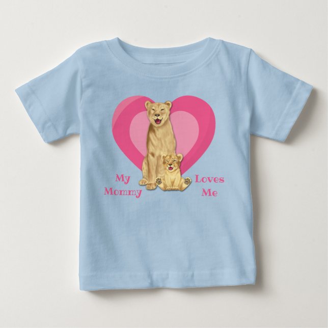 Mummy Loves Me Lion Baby T-Shirt (Front)