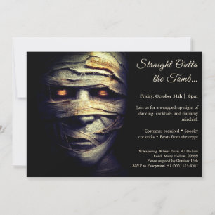 Mummy Madness   Halloween Costume Party Invitation