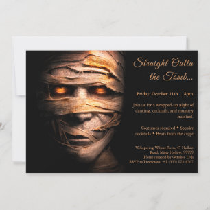 Mummy Madness Halloween Costume Party Invitation