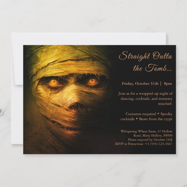 Mummy Madness | Halloween Costume Party Invitation (Front)