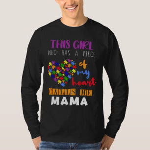 Mummy Mama Piece Girl Puzzle Autism Awareness T-Shirt
