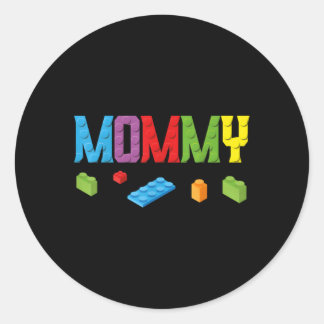 Mummy Master Builder Building Bricks Blocks Family Classic Round Sticker