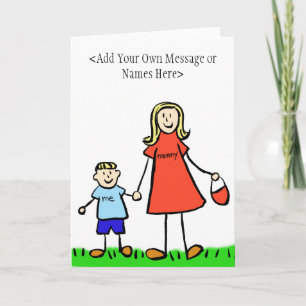 Mummy & Me Blonde - Customise Greeting Card