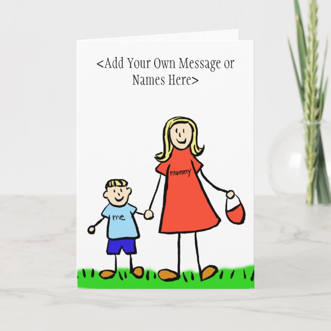Mummy & Me Blonde - Customise Greeting Cards (Front)