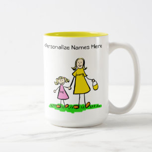 Mummy & Me Blonde Little Girl Custom Gift Mug