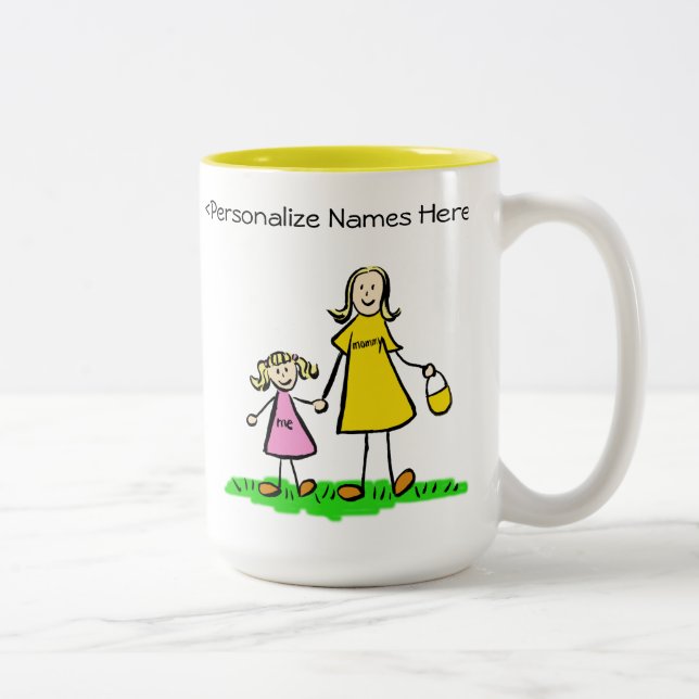Mummy & Me Blonde Little Girl Custom Gift Mug (Right)