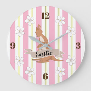 Mummy & Me Kangaroo With Stripes Large Clock