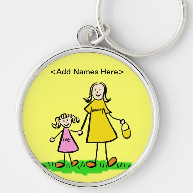 Mummy & Me Keychain (Blonde Customise Names (Front)