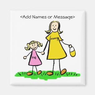 Mummy & Me - Mother and Daughter Blonde Magnets