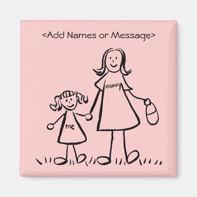 Mummy & Me - Mother and Daughter Custom Magnets (Front)