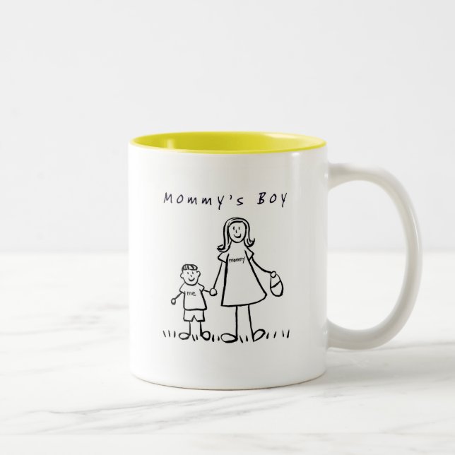 Mummy & Me Mug(Drawing with Title) Two-Tone Coffee Mug (Right)