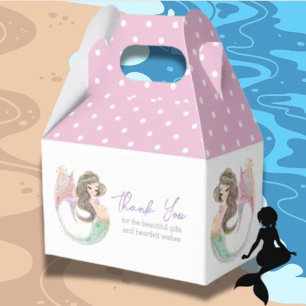 Mummy Mermaid Party Baby Shower Thank You Favour Box