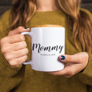 Mummy   Modern Mum Kids Names Mother's Day Coffee Mug