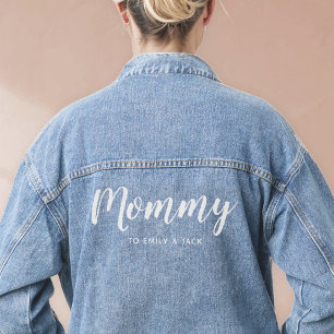 Mummy Modern Mum Kids Names Mother's Day Denim Jacket