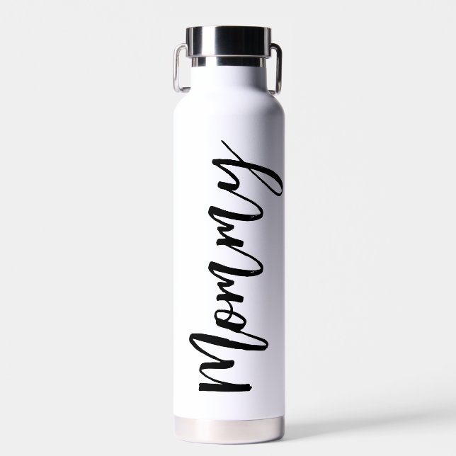 Mummy Modern Script Water Bottle (Front)