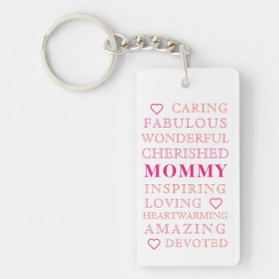 Mummy Modern Typography Photo Key Ring