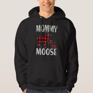 Mummy Moose Red Plaid Buffalo Matching Family Paja Hoodie