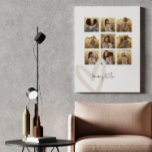 Mummy multi photo cream heart elegant stylish canvas print<br><div class="desc">Family mummy personalised script elegant multi photo cream natural heart birthday,  Christmas,  mothers day home decor gift.</div>