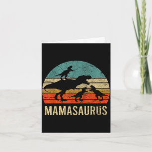Mummy mum mama dinosaur funny 3 three kids card