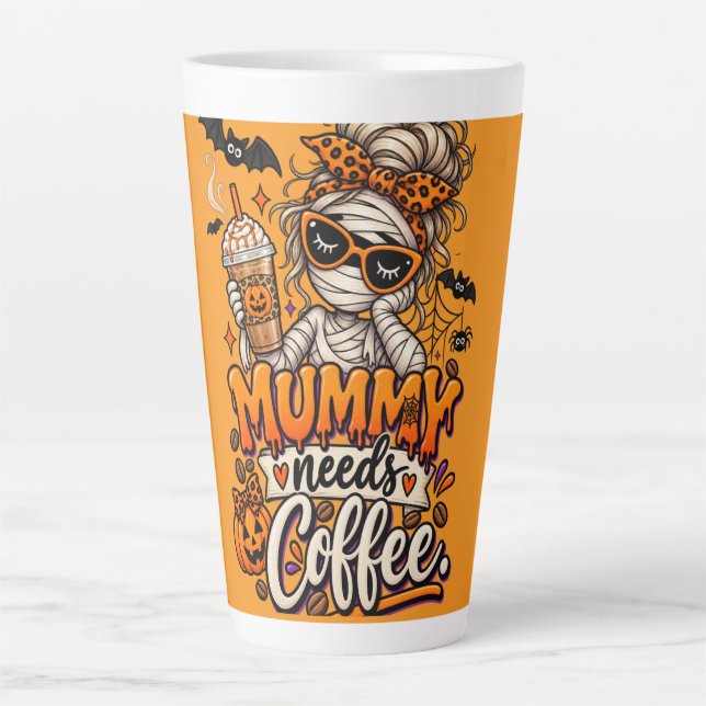 "Mummy needs coffee." Latte Mug (Front)