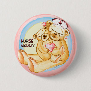 Mummy nurse  6 cm round badge