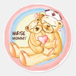 Mummy nurse  classic round sticker