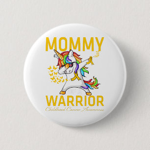 Mummy Of A Warrior Childhood Cancer Awareness 6 Cm Round Badge