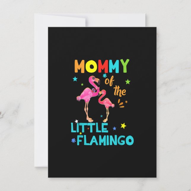 Mummy Of Little Flamingo Birthday Family Shirts Ma Invitation (Front)