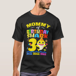 Mummy Of Shark Birthday 3rd Matching Oufit Party F T-Shirt