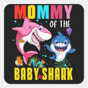 Mummy Of The Baby Shark Funny Gifts Square Sticker