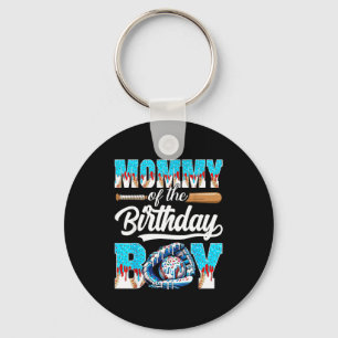 Mummy of the birthday boy baseball ice cream drip key ring