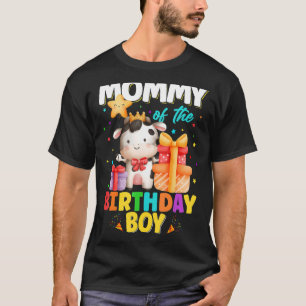 Mummy Of The Birthday Boy Cow Farm Animals Family T-Shirt