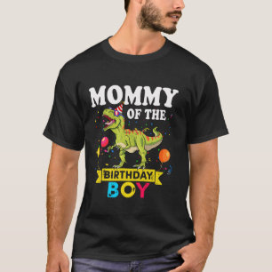 Mummy Of The Birthday Boy Dinosaur T Rex Matching T-Shirt