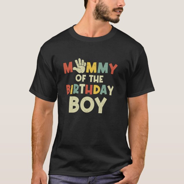 Mummy Of The Birthday Boy Hi Five 5 Year Old Bday  T-Shirt (Front)