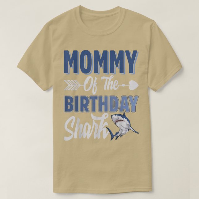 Mummy Of The Birthday Boy Shark Ocean Matching Fam T-Shirt (Design Front)