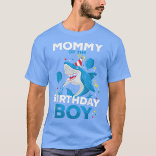 Mummy of The Birthday Boy Shark Ocean Theme Matchi T-Shirt